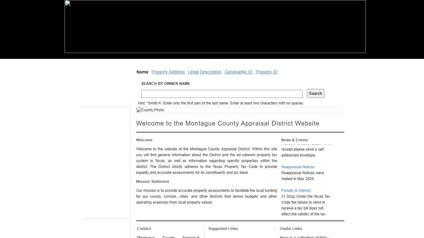 Welcome to the Montague County Appraisal District Website