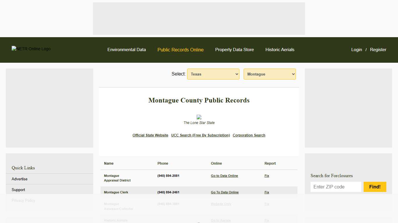 NETR Online • Montague • Montague Public Records, Search Montague Records, Montague Property Tax, Texas Property Search, Texas Assessor